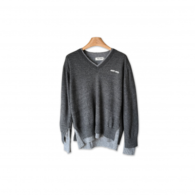 MIU MIU FAUX TWO-PIECE KNITWEAR MIU MIU FAUX TWO-PIECE KNITWEAR